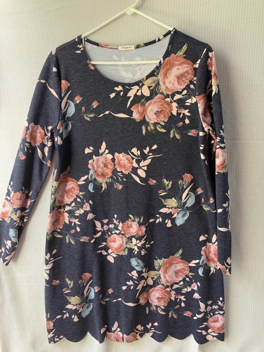 12PM by Mon Ami Light Gray Top with Subtle Pink Accents